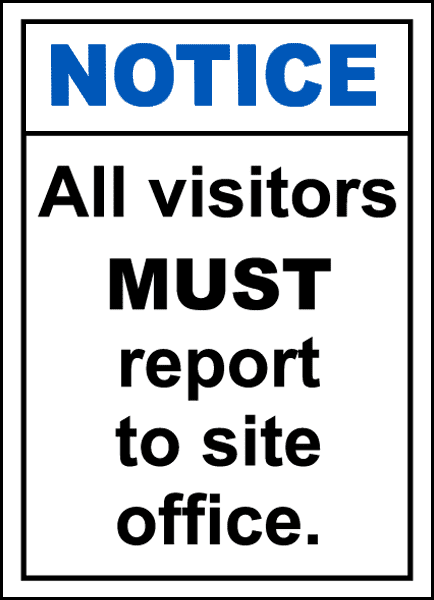 All drivers report site office 8x10" Metal Sign Safety Facility Business #192 