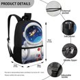 thumbnail image 5 of Uourmeti Astronaut Pattern Spacious Roomy Storage Travel Backpack, 17 Inch Large Capacity School Backpack Trendy Student Bookbag for Men, 5 of 6