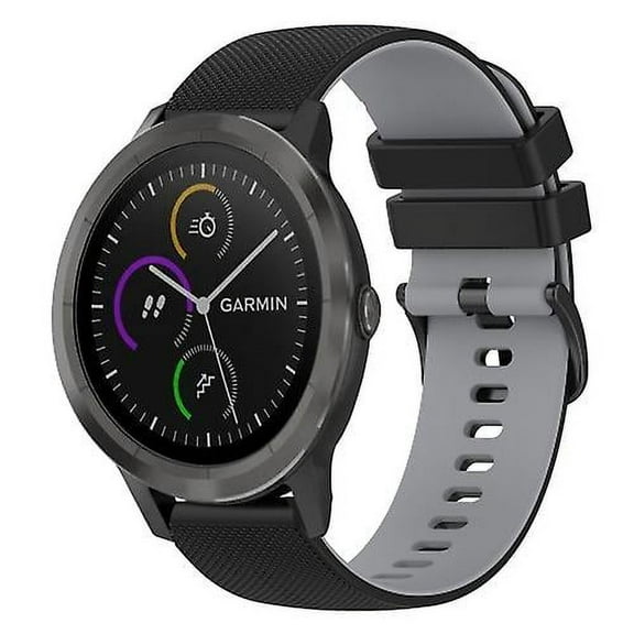 For Garmin Vivoactive3 Music 20mm Checkered Two-color Silicone Watch Band