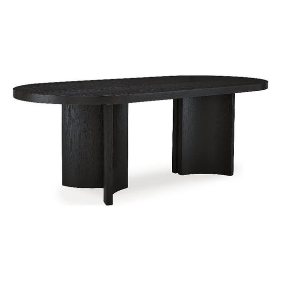 Pemberly Row 30.25"H x 86.25"W x 42"D Contemporary Black Dining Table