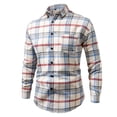 thumbnail image 3 of Stamzod Cotton Button Up Shirt Men Long Sleeve Business Casual Shirts Plaid Flannel Shirt for Men with Pocket White XXL, 3 of 6