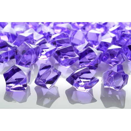 Lavender Stone - Quasimoon Lavender Colored Gemstones Acrylic Crystal Wedding Table Confetti Vase Filler (3/4 lb Bag) by PaperLanternStore
