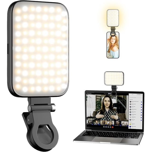 Luz para selfie recargable con clip para teléfono, luz LED portátil para selfie con 3 modos de color y 10 niveles de brillo para , TikTok, maquillaje, vlogging, transmisión en vivo, zoom
