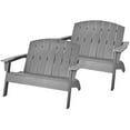 thumbnail image 1 of Gymax Ensemble de 2 Chaises Adirondack de Patio HDPE Causeuse Adirondack Banc Résistant aux Intempéries, 1 of 7
