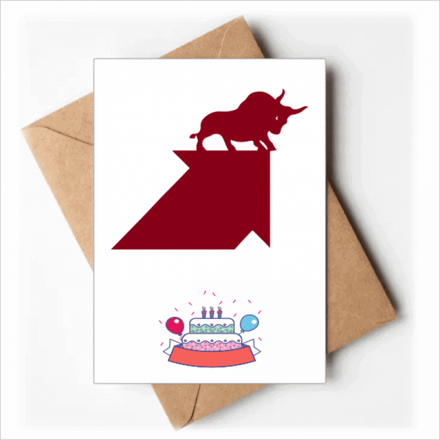 Forme Rouge Bourse Taureau Joyeux Anniversaire Cartes Enveloppes Vierges
