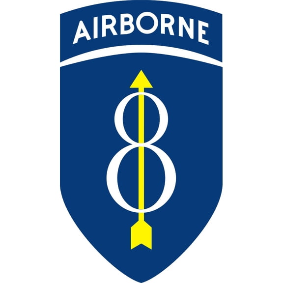 3.8 Inch U.S. Army 8th Infantry Division With Airborne Tab Sticker