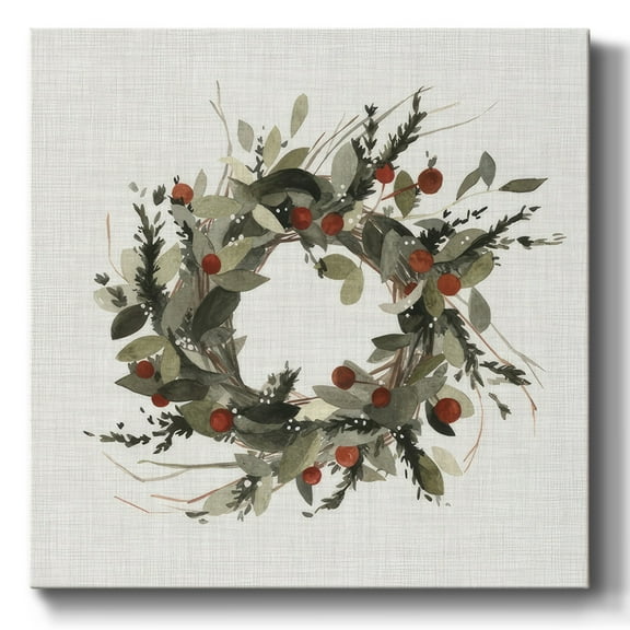 Farmhouse Wreath I- Gallery Wrapped Canvas