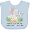thumbnail image 3 of Inktastic I'll Never Forget That My Great Aunt Loves Me Cute Elephants Boys or Girls Baby Bib, 3 of 4