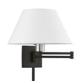 thumbnail image 4 of 40039-04 Livex Lighting 1 Light Swing Arm Wall Sconce-Black/Brushed Nickel Finish, 4 of 9