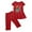 Watermelon Red, variant on Bovxnpu Girls' Pant Sets Girls Crew Neck Small Graphic Short Sleeve Ruffled Sleeve Elastic Waist Capris Pant Sets Summer 2 Piece Outfits