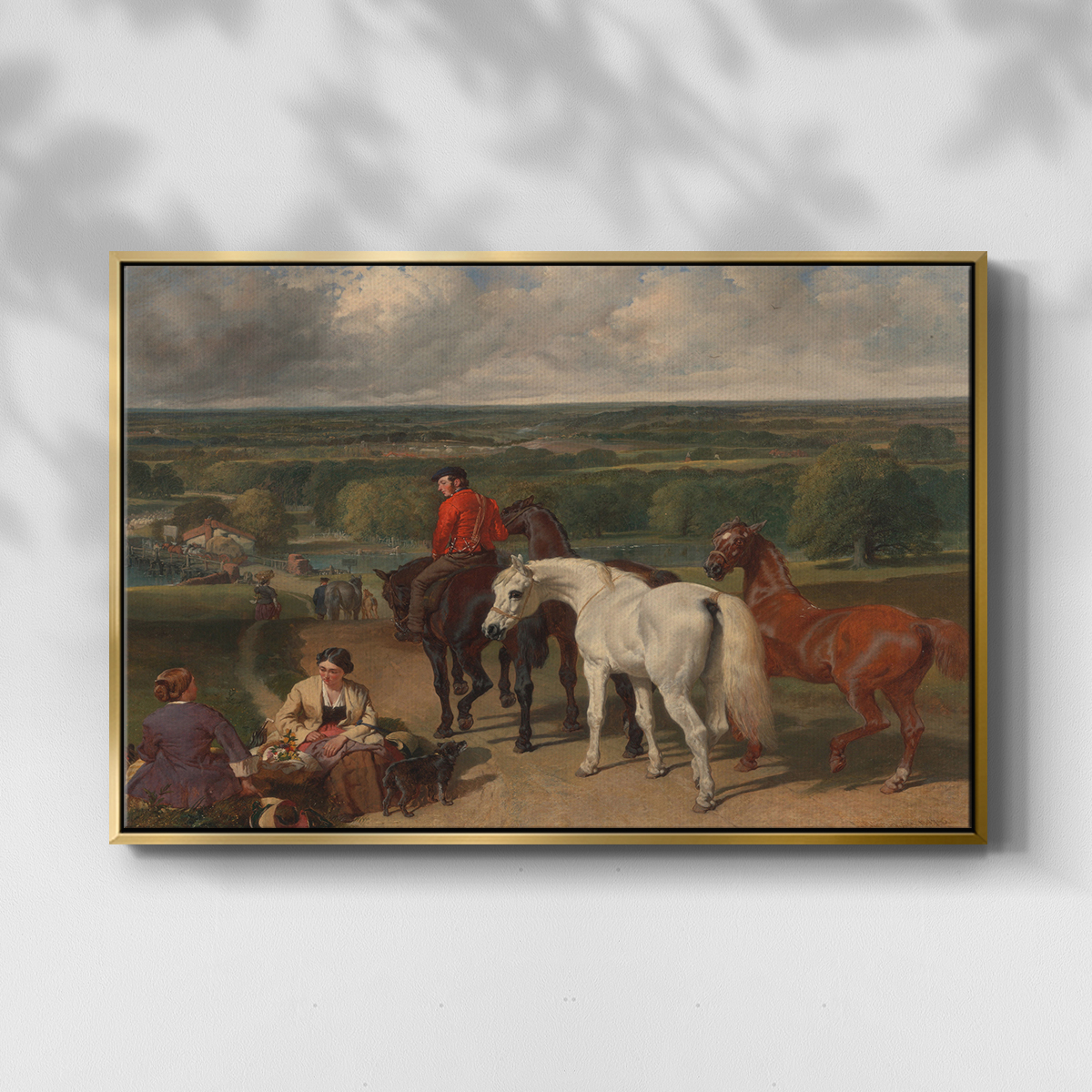 Vintage Animal Print-XLVII By Wexford Home Framed in Gold Wood Gallery Wrapped Canvas 17 in. x 25 in.