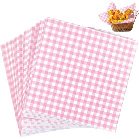 Waxed Deli Paper Sheets 7×7 Inch 100 Pack Pink Checkered Sandwich Wrapping Paper Greaseproof Basket Liners Precut Deli Wrap Wax Sheets Microwave Safe Burger/Hot Dog/BBQ/Food Truck/Party Waxed Deli Paper Sheets 7×7 Inch 100 Pack Pink Checkered Sandwich Wrapping Paper Greaseproof Basket Liners Precut Deli Wrap Wax Sheets Microwave Safe Burger/Hot Dog/BBQ/Food Truck/Party