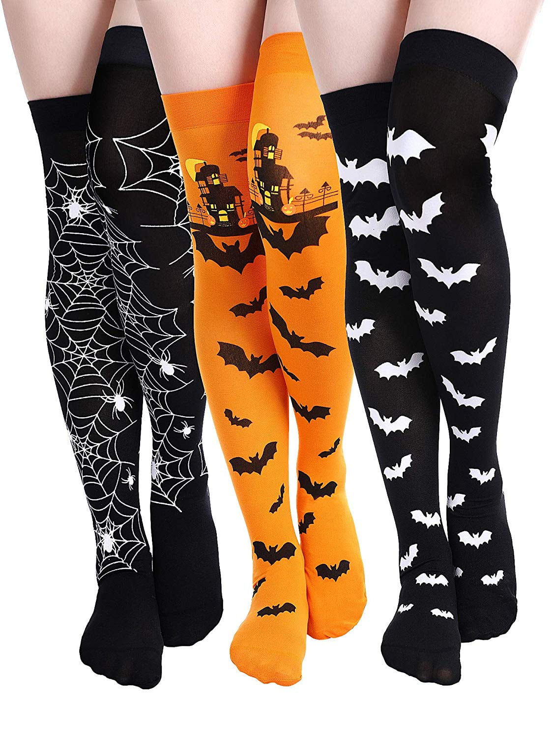 Halloween Thigh High Long Stockings Over Knee Spider Socks Cosplay