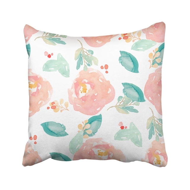 Funda de almohada ABPHQTO Acuarela Floral Con Flores de peonía 40x40 cm