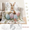 thumbnail image 5 of Easter Bunny Blanket Soft Cozy Warm Throw Blanket for Couch, Plush Fuzzy Flannel Fleece Blankets for Sofa, Botanical Garden Florals Colorful Eggs Bed Blankets Lightweight Gifts for Women, 50"x80", 5 of 9