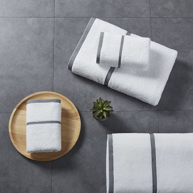 Nvzi Toalla de mano de algodón suave para el hogar, 3 piezas, de un solo hilo, 16 hilos cortados en espiral, muy suave y muy absorbente,piscina, toalla de mano de 29,53 x 13,78 pulgadas (gris)