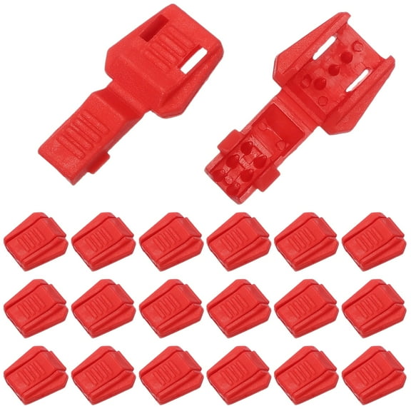 Zipper Pull Cord Lock, Plastic Shoe Lace End Clips Cord End Tips for No Tie Shoelace Backpack 0.7 Inch 50 Pack & Red