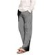 thumbnail image 1 of Pantalones de pijama largos de poliéster para hombre, informales, con estampado a cuadros, holgados y deportivos., 1 of 4