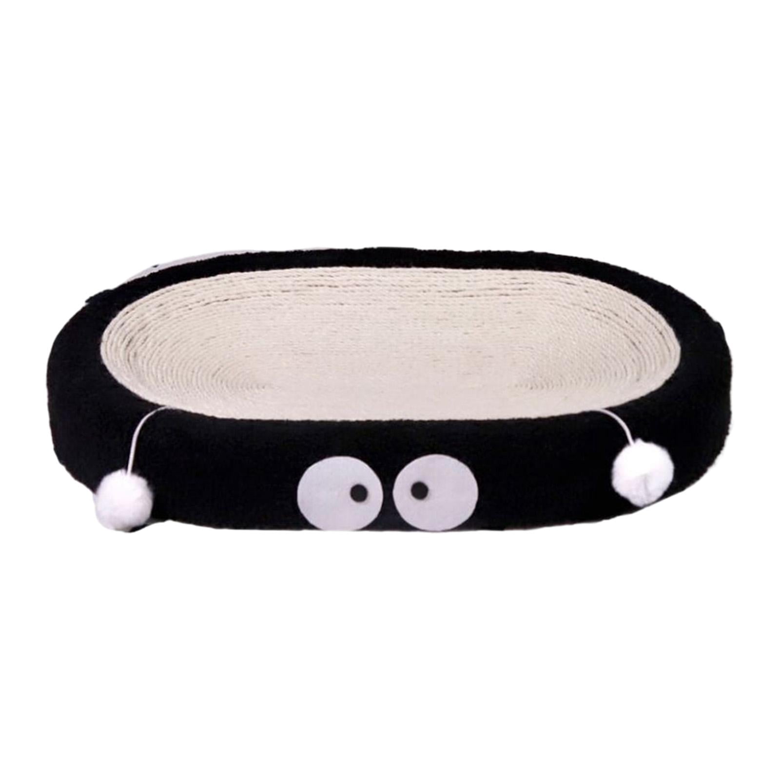DOLITY Cat Scratch Pad Pet Gift Comfortable Durable High Dense Sisal Scratcer Board Black Oval
