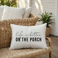 thumbnail image 5 of Creative Products Life is Better On the Porch White and Black 14x20 Indoor / Outdoor Pillow, 5 of 8