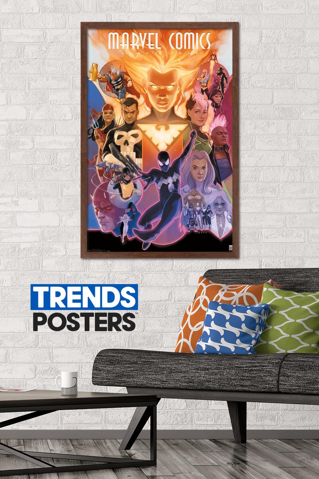 Marvel Comics - Marvel 80th Anniversary - Celebration Wall Poster, 22.375" x 34", Framed