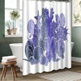 thumbnail image 3 of LALILO Waterproof Sea Blue Conch Shower Curtain, Watercolor Seashells Design, Drawn Sea Aquatic Art, Beach Theme, 72x72 in, 12 Hooks, 3 of 6