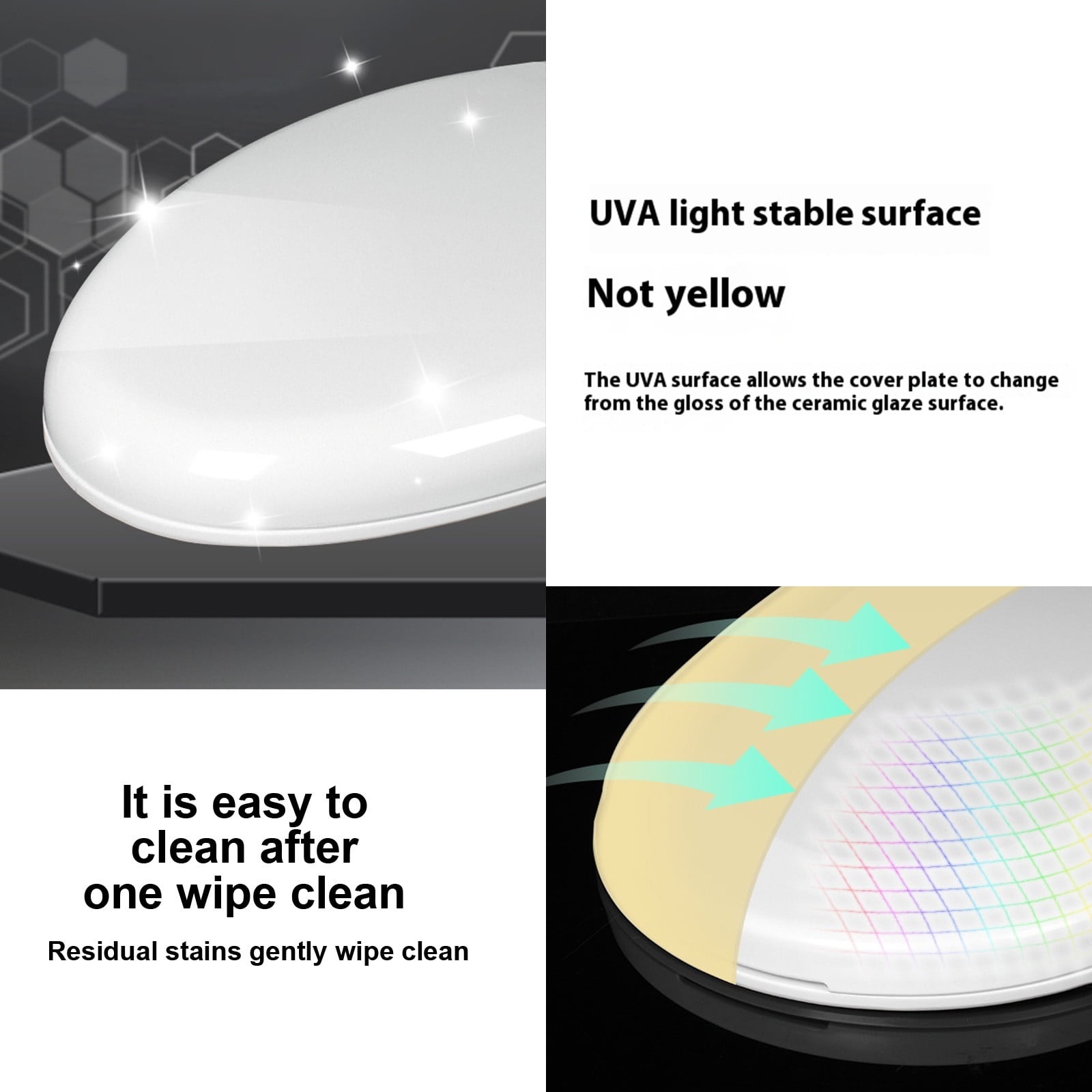 MERILER Universal Toilet Seat Cover with One-Click Installation, Soft Close Mechanism, and Non-Yellowing Coating