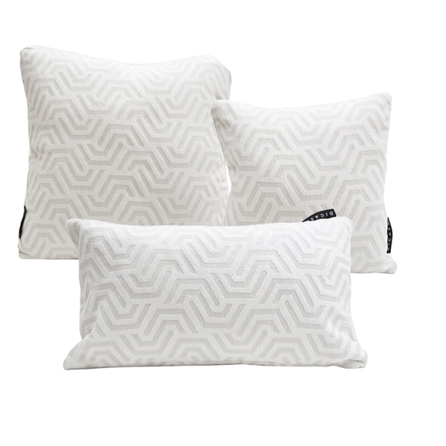 Set de 3 Cojínes Decorativos (1 Cuadrado Ch + 1 Cuadrado Gde + 1 Rectangular) DICASA Geo