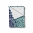 thumbnail image 2 of Navy and Teal Soft Flannel Fleece Throw Blanket, Cosmic Diagram Art Mandala Circle Ombre Art Illustration, Cozy Plush for Indoor and Outdoor Use, 70" x 90", Dark Blue Teal, by Ambesonne, 2 of 6