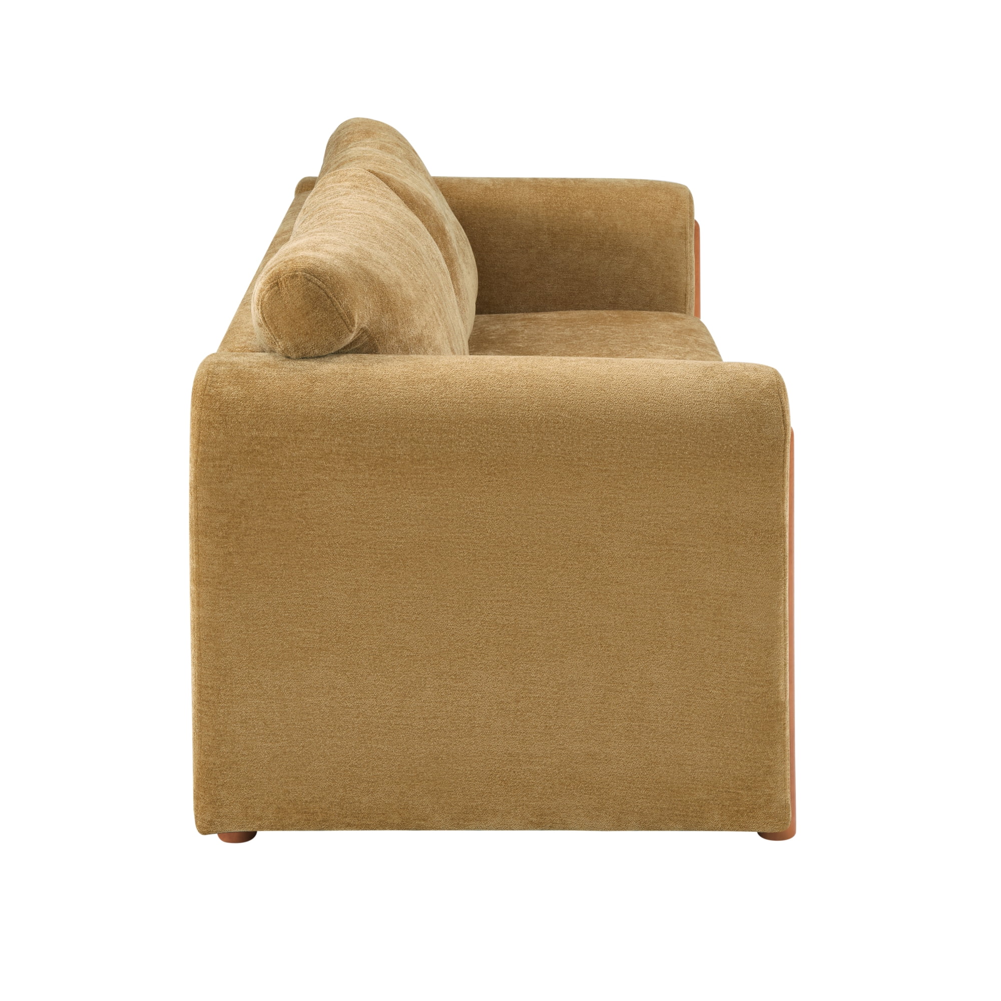 Leumius 79.1" 3-Seater Upholstered Couch, Accent Sofa with Square Arms for Living Room, Apartment and Small Space, Yellow