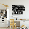 thumbnail image 3 of Soldiers - American Flag U.S. Army Military Soldiers Silhouette Soldier Army Troops Vinyl Wall Art Decal Sticker Decoration Boys Girls Home Room Bedroom Play Area Living Room Decor Size (22x30 inch), 3 of 3