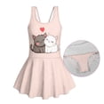 thumbnail image 5 of chaqlin Cute Cat Swimwear for Girl,Age3-13 One Piece Swimsuit Pink Child Sleeveless Swim Dress Soft Quick Drying Summer Beach Bathing Suit with Skirt for Pool Party,Beachwear,5-6Y, 5 of 7