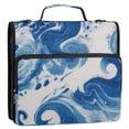 thumbnail image 2 of Water-Resistant 3-Ring Binder Organizer with Multiple Pockets Zipper Binder Bag for Office Indigo Blue Tie-dye Pattern, 2 of 8