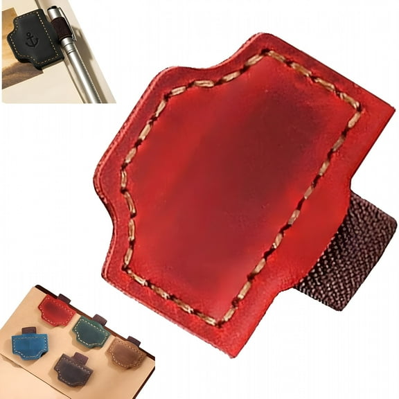 CCOCC Bygone Mark Bookmark with Pen Holder,Personalized Magnetic Leather Pen Holder Bookmark,Magnetic Pen Holder for Travelers Notebook Journal Covers