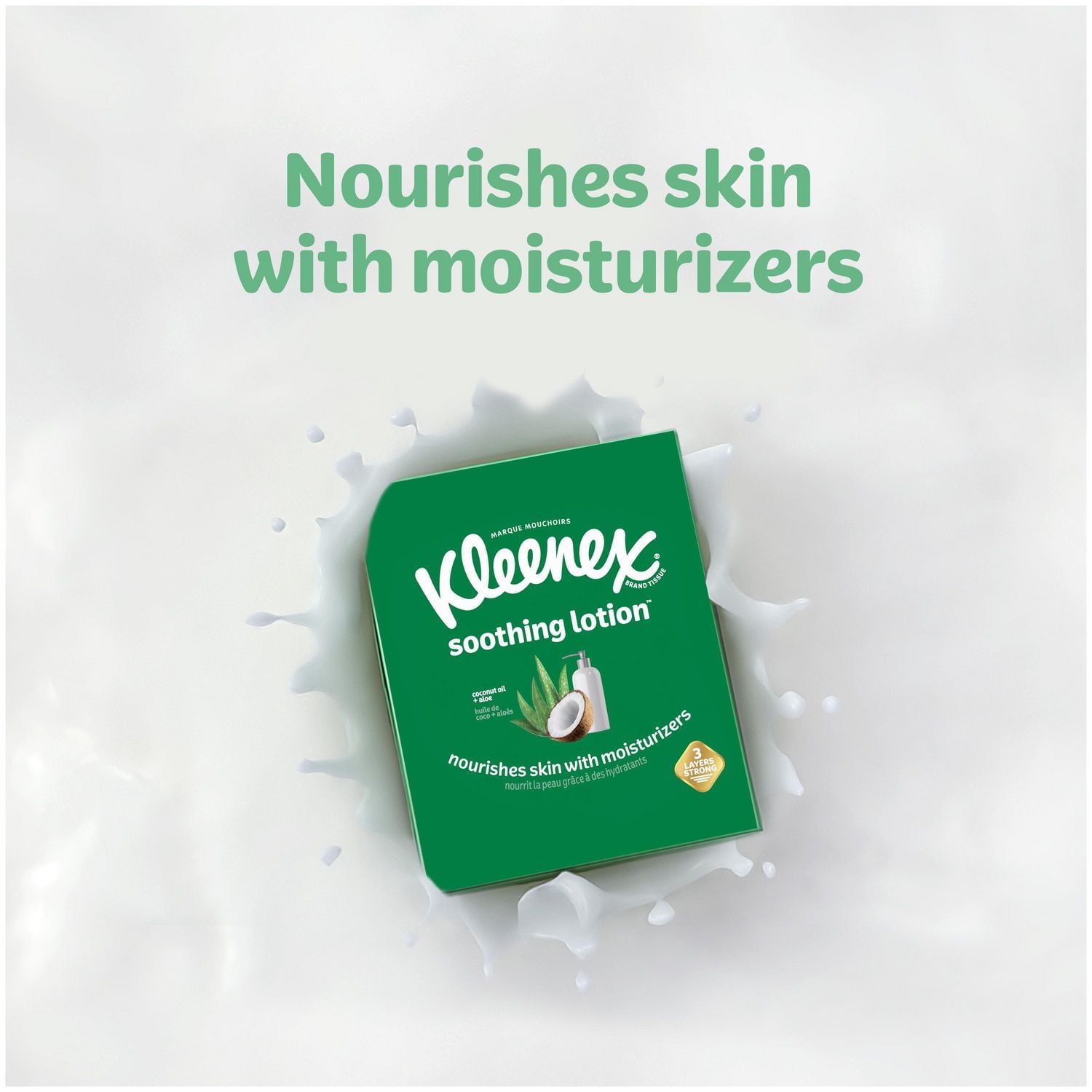 Kleenex® Soothing Lotion Facial Tissues with Coconut Oil, Aloe & Vitamin E