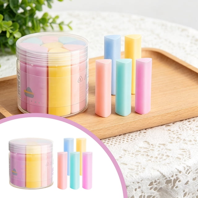 Large Triangular Eraser with Jelly Color, No Chips Or Marks, Studont Exam Specific Eraser with Storage Bucket, A