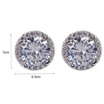 thumbnail image 5 of Soumake Ear Studs Zircon Inlaid Versatile Jewelry Silver Tone Eardrop for Wedding, 5 of 7