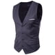 thumbnail image 1 of Chaleco de traje liso con cuello en V para hombre - Chaleco de boda ajustado - Chaleco formal de poliéster para negocios, tallas M-XXXXXXL, 1 of 8