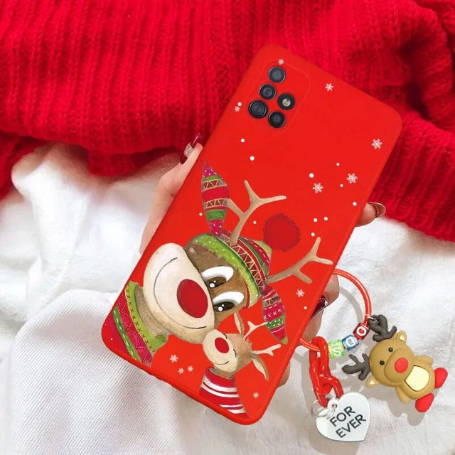 Christmas Reindeer Santa Claus Key Chain Case For iPhone 15 Pro Max 15 Pro For iPhone 15 Plus Hat Tree Snowman Tpu Cover