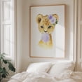 thumbnail image 6 of Lion, Jungle Animals, Safari Animals, Bubble Gum, Purple Flowers, Gender Neutral Nursery - Illustration Animal Watercolor Whimsical Floral Wildlife Unframed Wall Art Print 30 x 40 inches, 6 of 13