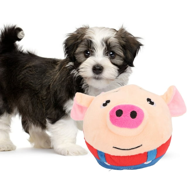 Pet Bouncing Toy, Washable USB Rechargeable Sound Electronic Dog Toy Soft Fabric Interactive For Puppy For Indoor