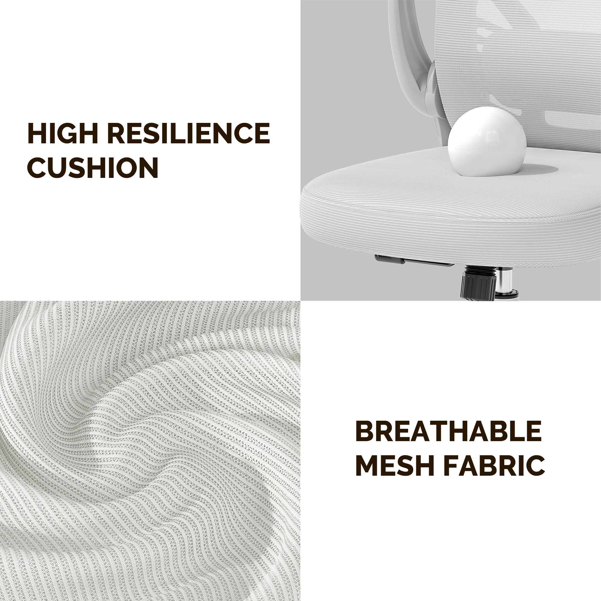 iooHug Ergonomic Mesh Office Chair, Computer Desk Chair with Adjustable Lumbar Support and 3D Armrests, Swivel Task Chair for Home Office, White