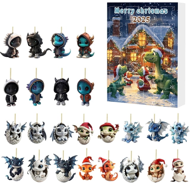 2025 Christmas Countdown Calendar Cute Acrylic Decoration Holiday Gifts Box For Family And Friend