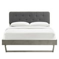 thumbnail image 4 of Bridgette King Wood Platform Bed With Angular Frame Gray Charcoal, 4 of 7