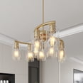 thumbnail image 3 of 16 Inch Elegant Crystal Pendant Light Chrome Finish Modern Two Tiered Chandelier for Kitchen Island Dining Room Living Room, 3 of 7