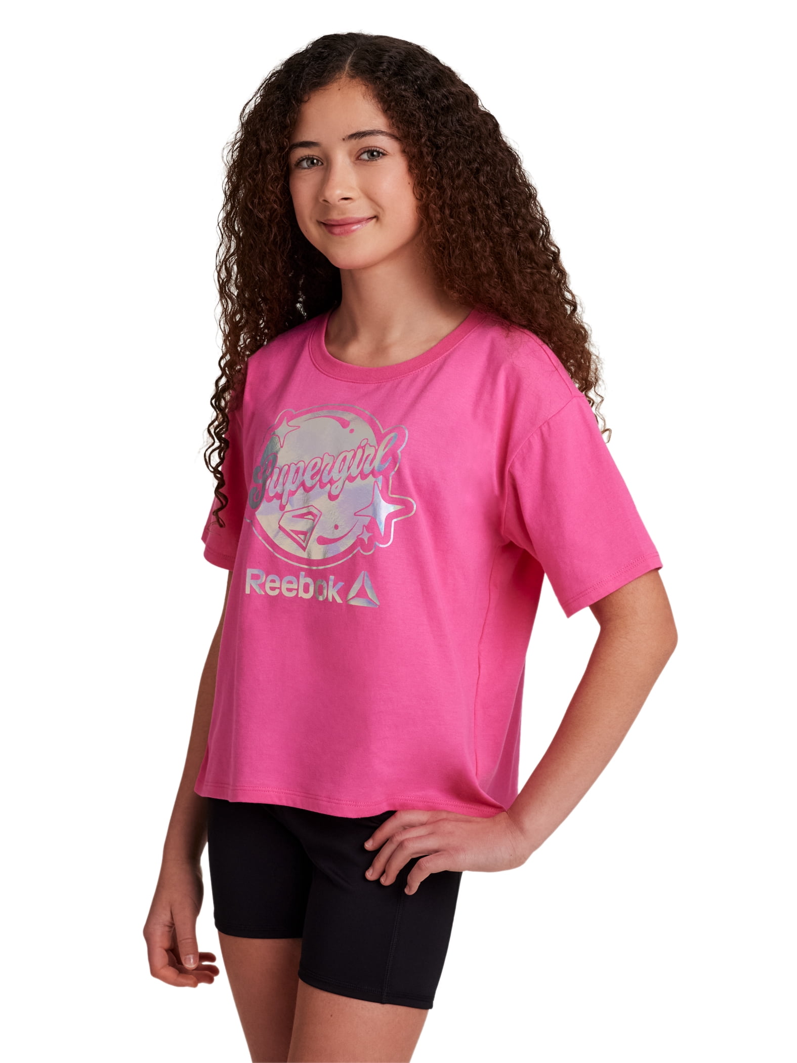 Reebok Girl’s Supergirl Short Sleeve Graphic T-Shirt, Sizes 4-18