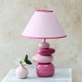thumbnail image 4 of Creekwood Home Priva 17.25" Contemporary Ceramic Stacking Stones Table Desk Lamp for Home Décor, Bedroom, Living Room, Dining Room, Entryway, Office, Pink, 4 of 6