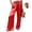 Red, variant on Clossjun Satin Wide Leg Pants for Women Elastic Drawstring Waist Casual Trousers With Pockets for Work Out Party XL