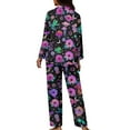 thumbnail image 2 of Renewold Hippie Mushroom Stars Long Sleeve Pajama for Women Athletic Clothing Tracksuit Bedtime Button Sleepwear 2 Pieces Durable Home Life Wear Relaxed Scoop Neck Outfits Size 2XL, 2 of 6