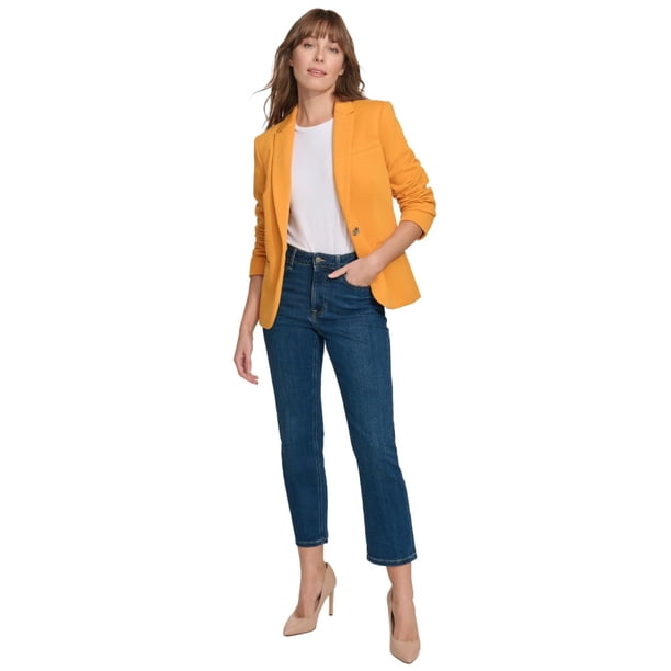 Chaqueta Tommy Hilfiger para mujer con un botón, diseño de girasol, talla 0